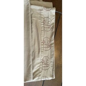 RV Happy Camper Microfiber Embroidered Flat Sheet, VTG‎ Brown Oversized KING
